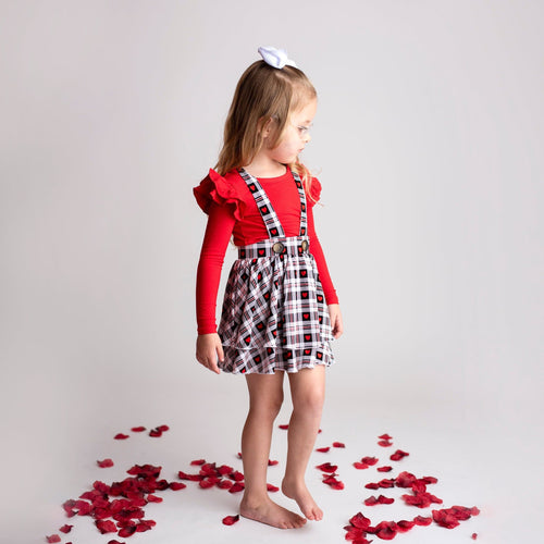 Plaid About You Girls Suspender Skirt Set - Image 3 - Bums & Roses