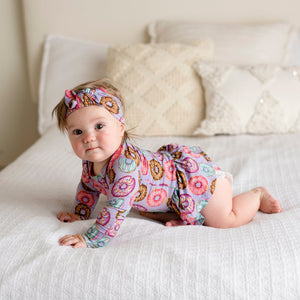 Bums & Roses - Baby & Kids Bamboo Pajamas - Donut Grow Up Ruffle Dress - Image 1