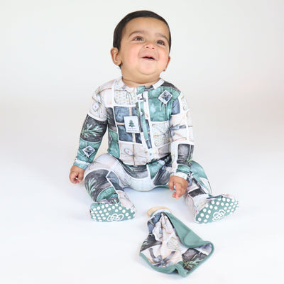 Baby Kids Bamboo Pajamas — Wrap It Up Footie — Image 1
