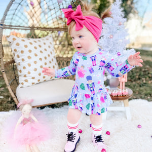 Baby Kids Bamboo Pajamas — Nutty or Nice Ruffle Dress — Image 1