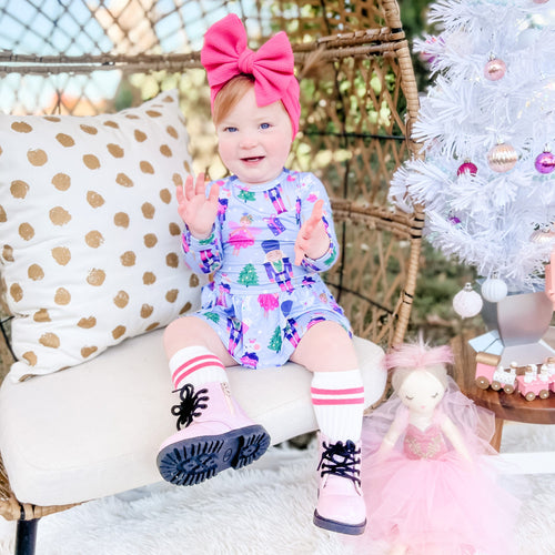 Baby Kids Bamboo Pajamas — Nutty or Nice Ruffle Dress — Image 2