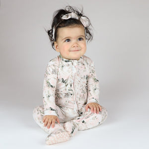 Bums & Roses - Baby & Kids Bamboo Pajamas - Once & Flor-al Ruffle Footie - Image 1