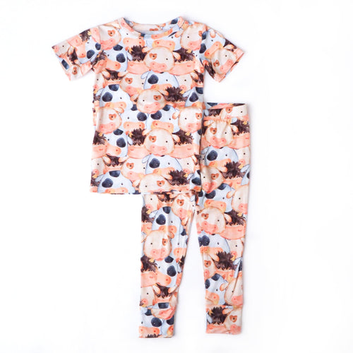 A Little MOOdy Two-Piece Pajama Set - Short Sleeves - FINAL SALE - Image 2 - Bums & Roses