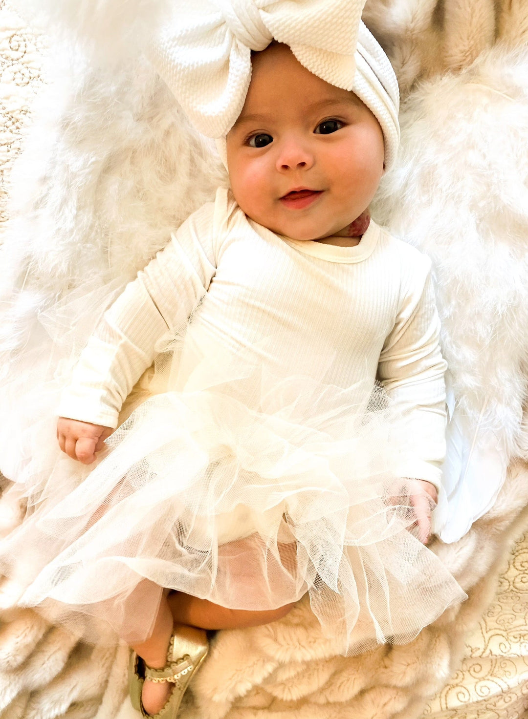 white tutu dress Ivory Ribbed Tulle Tutu Dress