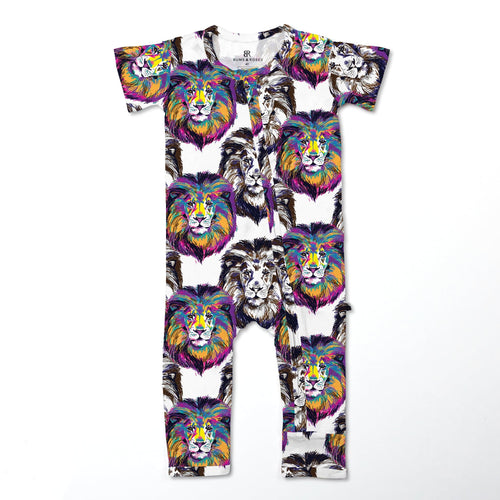 I Ain't Lion Zip Romper - Short Sleeves - FINAL SALE - Image 2 - Bums & Roses