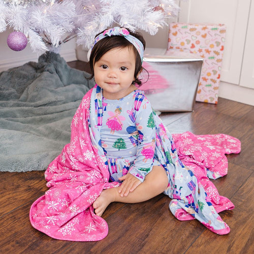 Baby Kids Bamboo Pajamas — Nutty or Nice Ruffle Dress — Image 3
