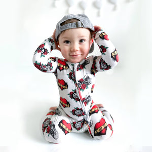 Bums & Roses - Baby & Kids Bamboo Pajamas - Petal to the Metal Romper - Image 1