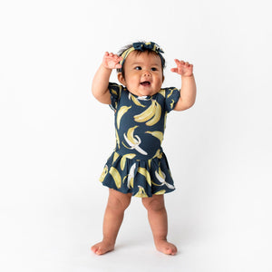 Bums & Roses - Baby & Kids Bamboo Pajamas - Head Over Peels Ruffle Dress - Image 1