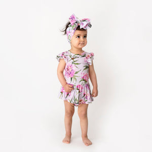 Bums & Roses - Baby & Kids Bamboo Pajamas - Pinking of You Ruffle Dress - Image 1