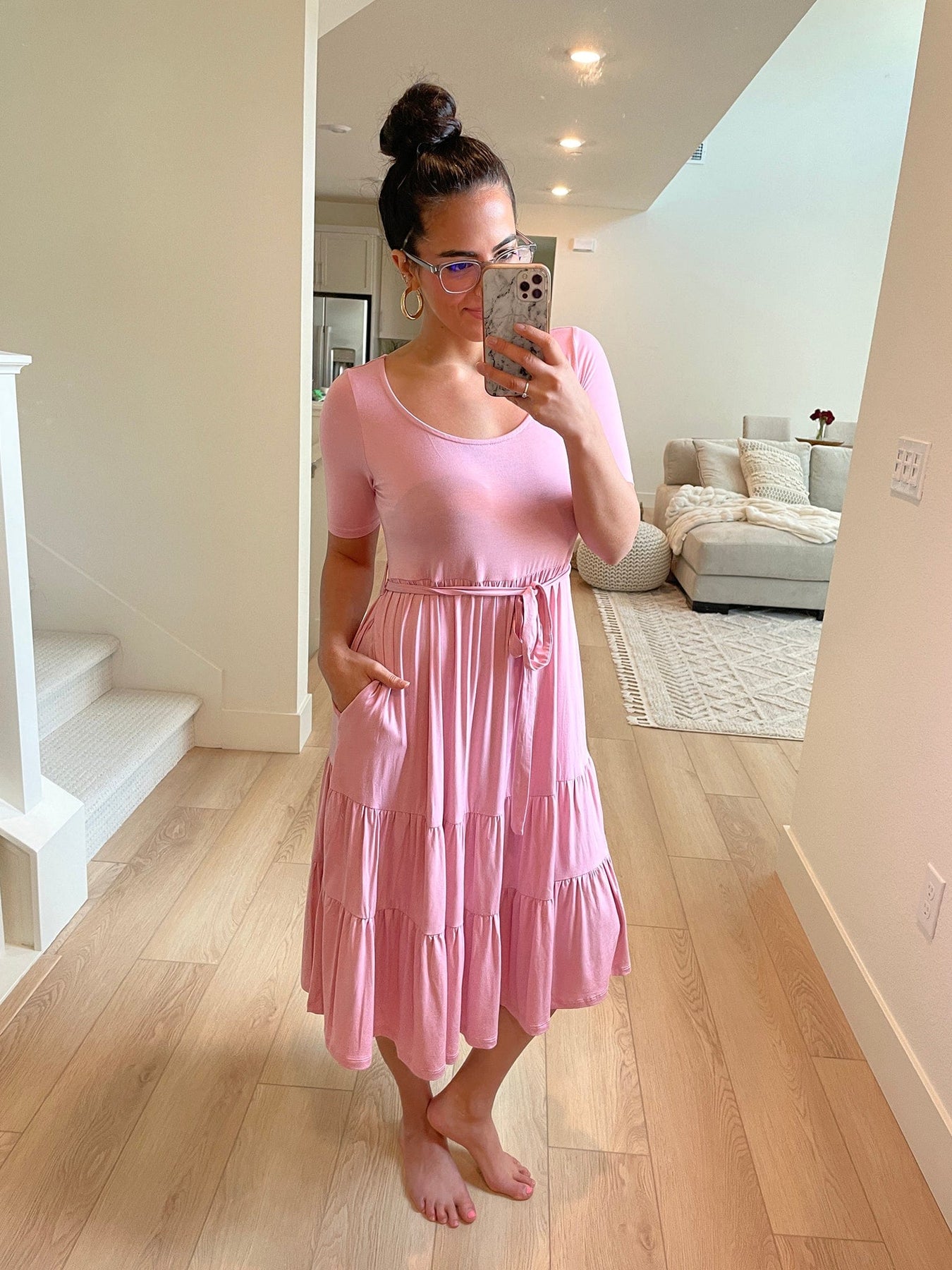 Dot You Mama Dress - Pink - FINAL SALE