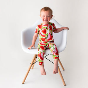 Bums & Roses - Baby & Kids Bamboo Pajamas - One in a Melon Romper - Image 1